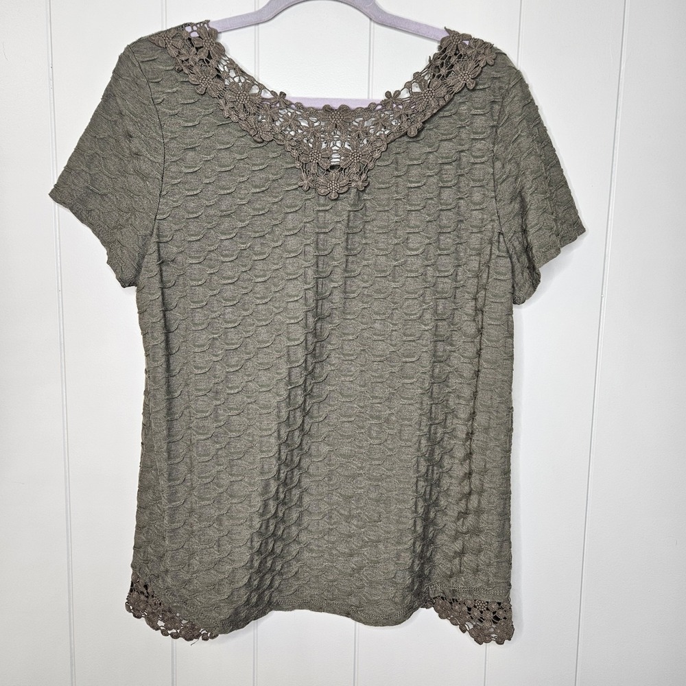 Rebecca Malone Blouse Top Size XL Tatting Along‎ Back And Bottom